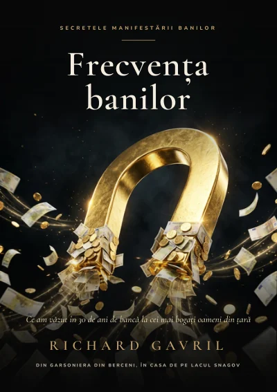 Frecvența banilor, de Richard Gavril — coperta neagră cu magnet auriu